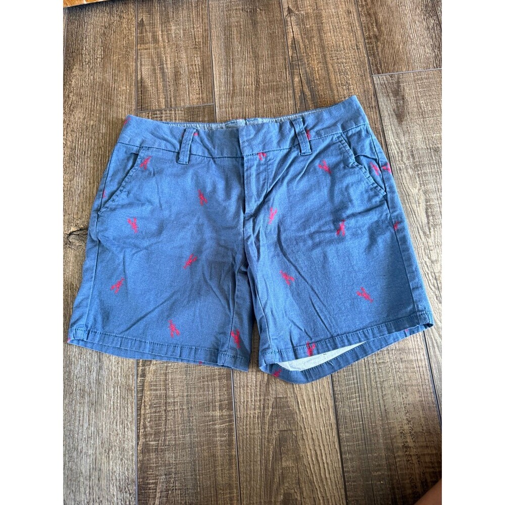 Women’s G.H. Bass Lobster Chino Shorts Sz. 0 Blue & Red